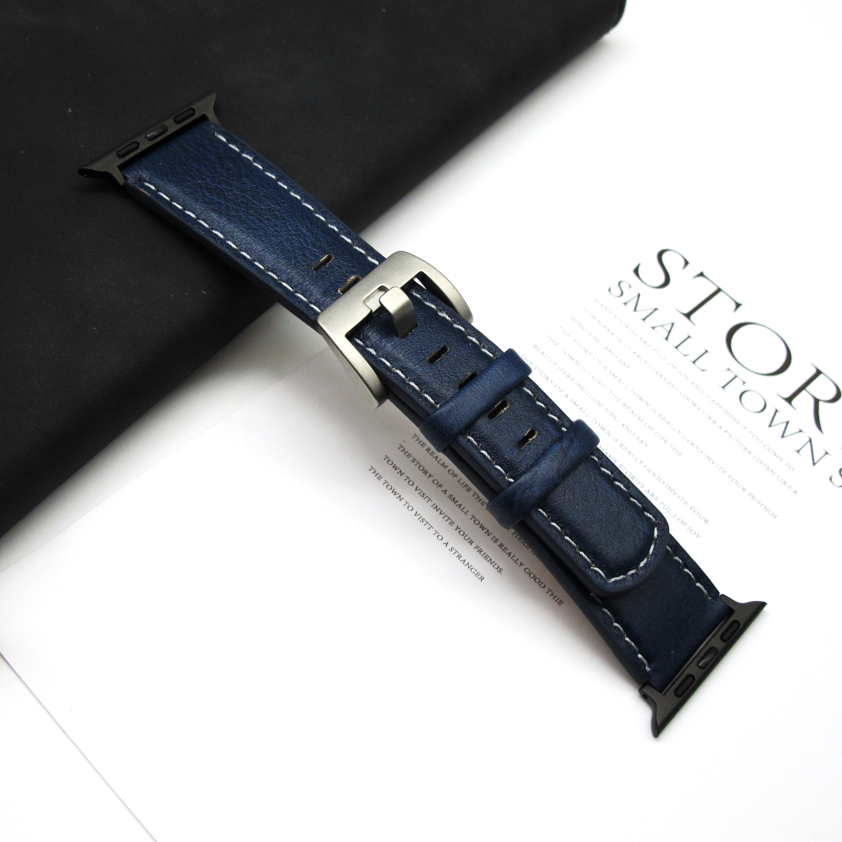 Leather strap for Apple Watch Ultra1 strap 49mm S10 46mm 42mm 45 44 41 40 38mm men's strap for Iwatch series 987654: S / Purple Green