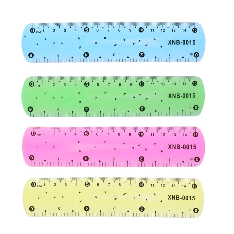 1PC Soft 15cm Heerser Multicolour Flexibele Briefpapier Regel School Supply Oct-8A