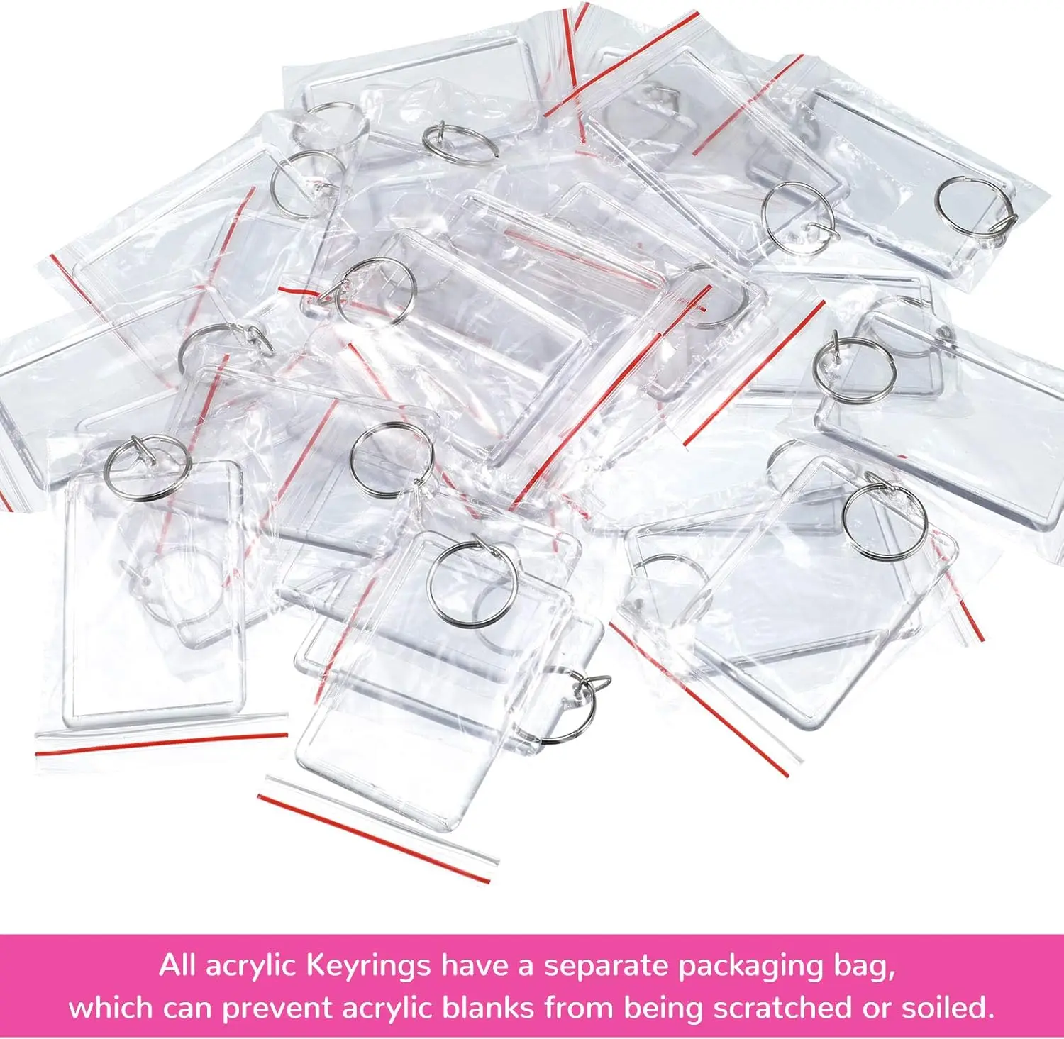 1-20 stuks blanco acryl foto sleutelhanger DIY duidelijke insert foto split sleutelhanger frame sleutelhangers paar verjaardag afstudeercadeau