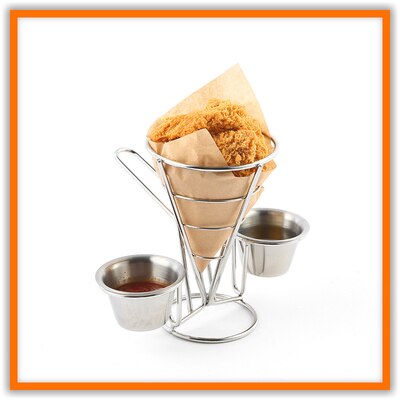 iron art restaurant taco chips rack fried chicken popcorn coffee shop tableware egg ice-cream cone shaped shelf: 6