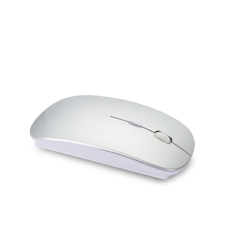 1600DPI Wireless Mouse RGB Rechargeable Bluetooth Mouse Ultra-Thin 2.4G USB Mous Mute Mouse Mice For PC Laptop Computer Mause: Silver