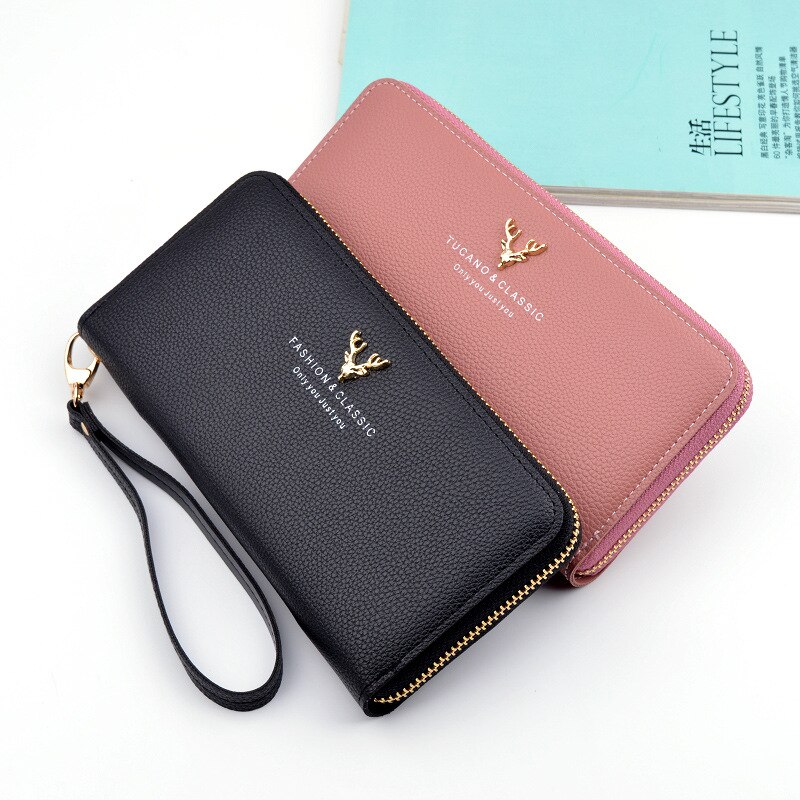 Cartera Coreana de para mujer, cartera larga para mujer, billetera para teléfono, cartera para Chica adolescente, cartera para mujer