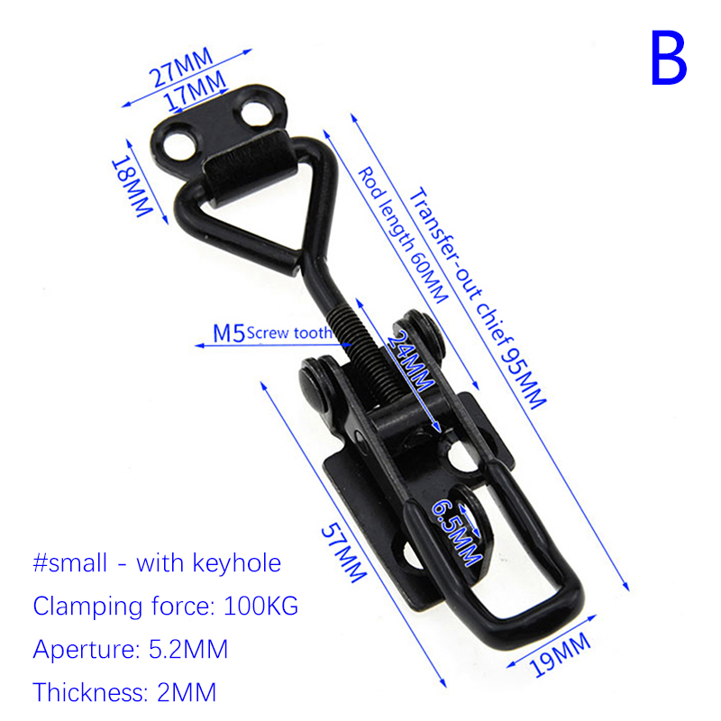 Elbow Clamp Black Quick Clamp Latch Clamp Box Cabinet Boxes Lever Handle Lock Hasp For Home Sliding Door Furniture Hardware: Brown
