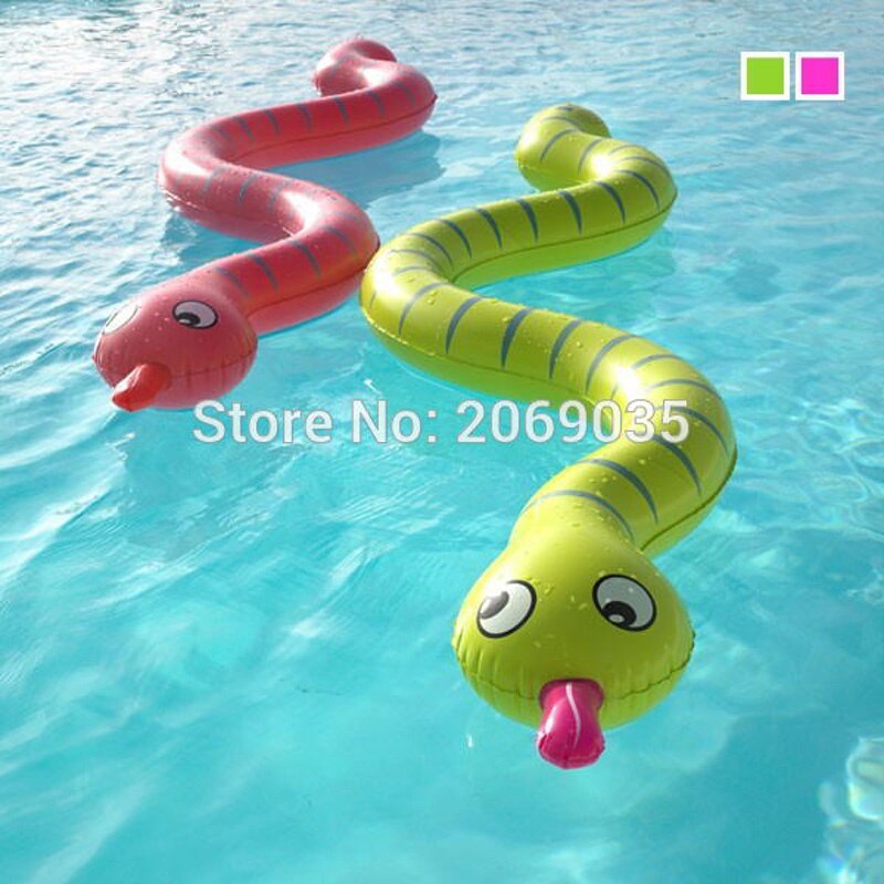 170 cm Giant Kinderen Opblaasbare Groene Slang Zwembad Float Kids Zwemmen Ring Serpent Noodle Drijft Water Party Speelgoed Piscina