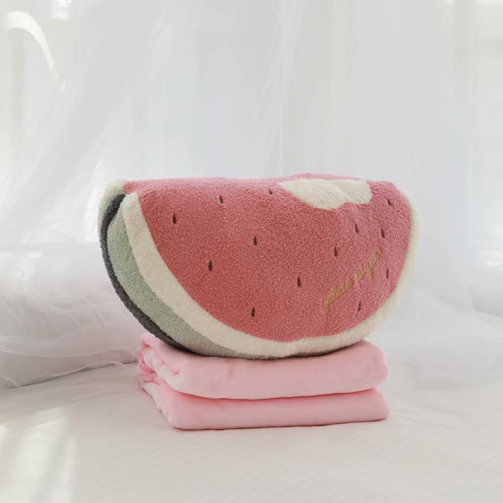 Sød pige hjerte vandmelon pude pude to-i-en pude tæppe air conditioning tæppe pude dyne børn lille tæppe: Xiguahong