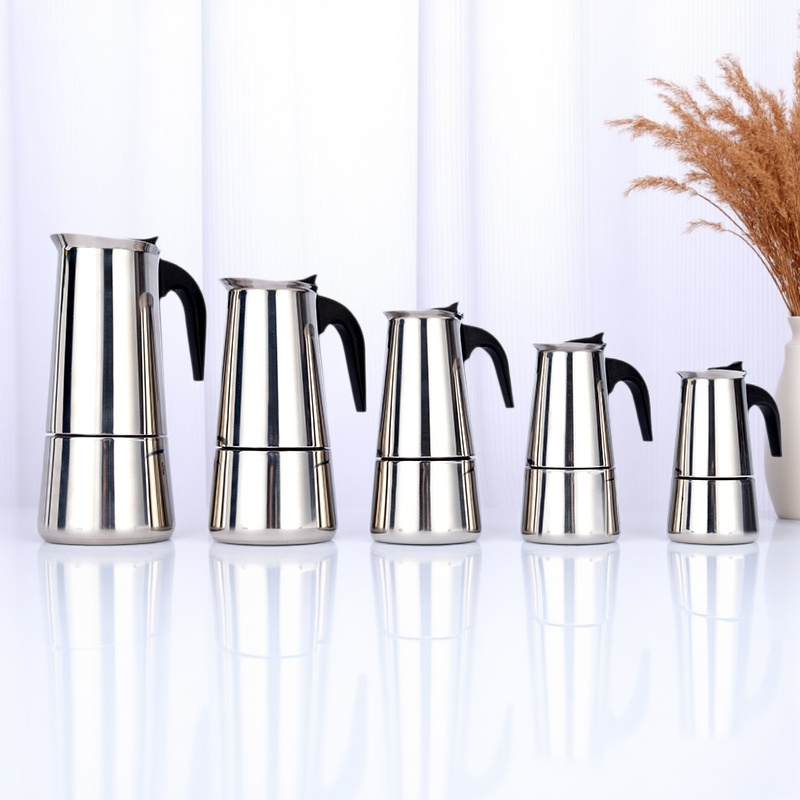 Classic Stainless Steel304 600ml Bar Percolator Office Family Coffee Machine Cappuccino Octagonal Mocha Latte Pot Espresso Maker