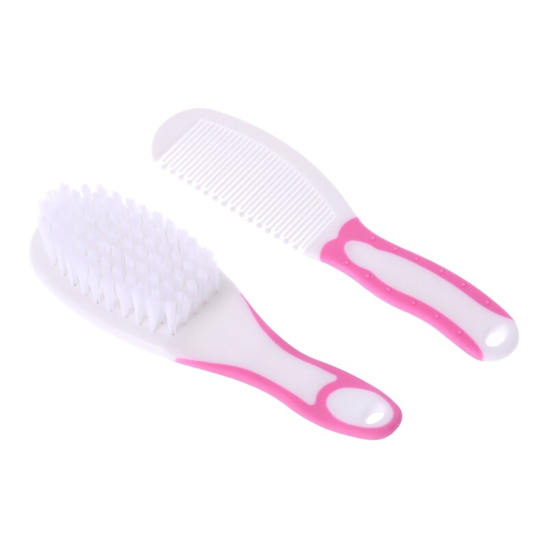 1 Set Baby Brush Comb Hair Massage Head Scalp Newborn Kids Care Preparation Kit Cute: Red