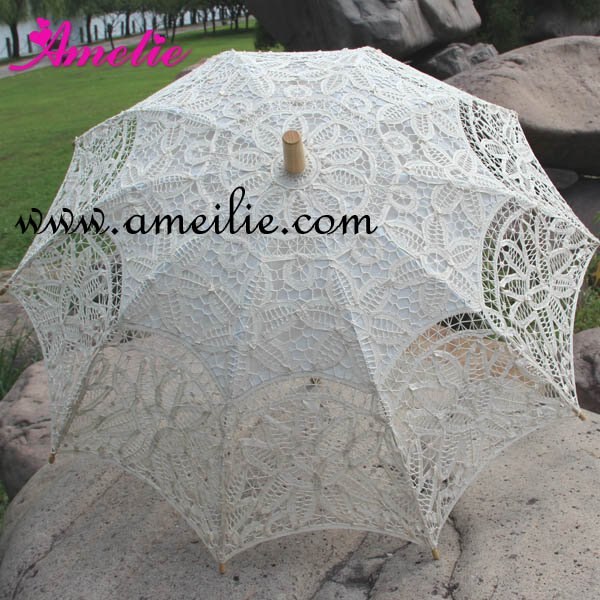 Beige Kant Parasol Bridal Paraplu,