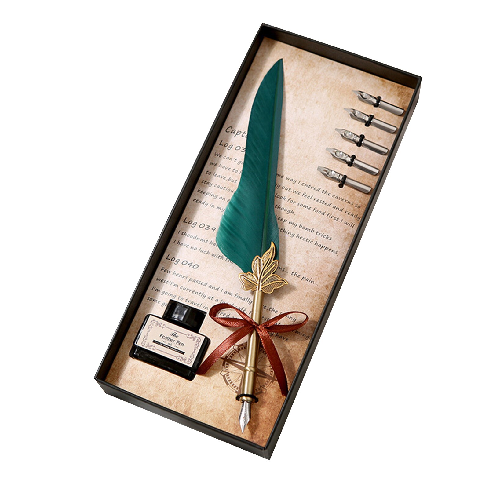 Quill Pen En Inkt Set Veer Fontein Kroontjespen Met Vervanging Penpunten Kalligrafie Schrijven Vintage Handtekening Pen