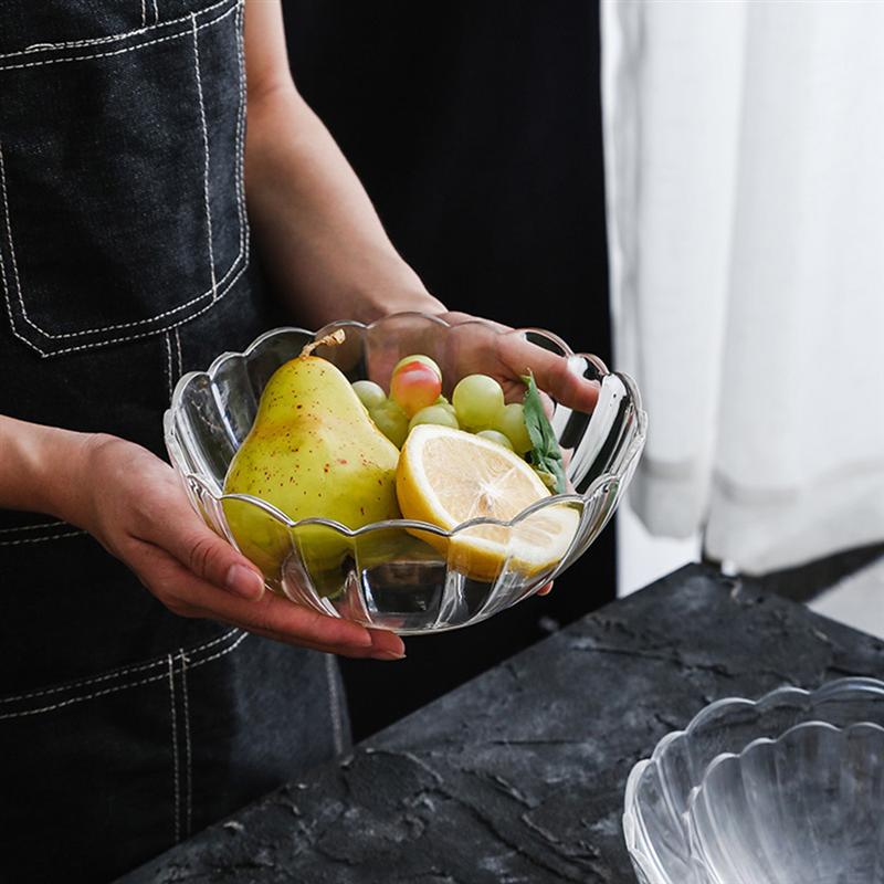 Akryl rund klar salatskål mad servering lotus skåle til frugt grøntsag dessert snack