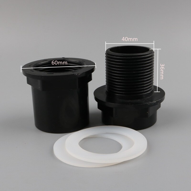 1pc up-cloud pvc 40mm stik til akvariet afløbsrør tilbehør akvarie drænsystem fittings 1 1/4 tommer gevindsamling