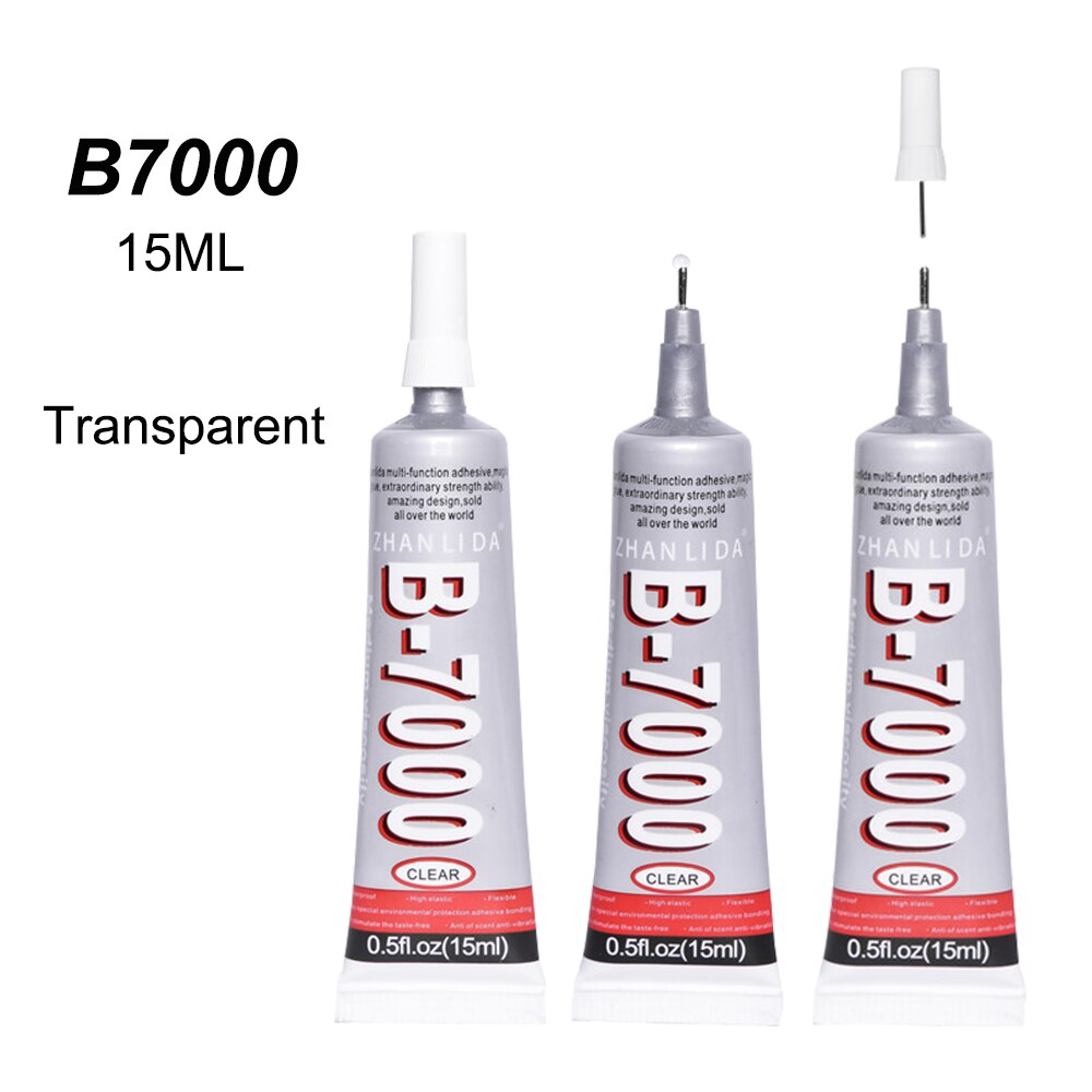 Écran Mobile B6000, 3 pièces, 15ml, Super colle B7000, Textile adhésif, transparent, école, bijoux, perle, artisanat, DIY bricolage