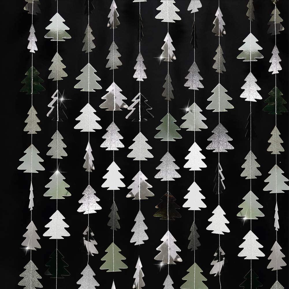 Glitter Zilver Kerstboom Garland Voor Xmas Home Party Decoratie