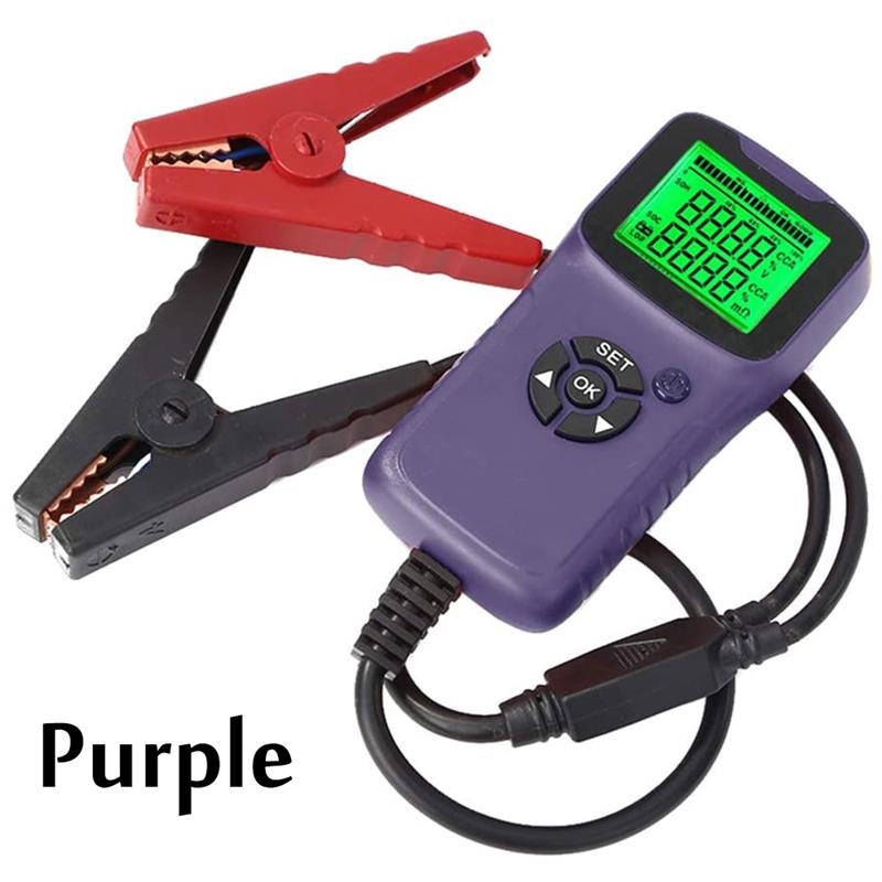 12V Digital Lcd Battery Tester Analyzer For Car Alternator Level Indicator Battery Analyzer Load Tester Automatic Diagnosis: Purple