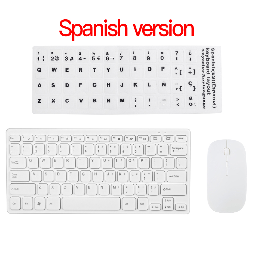 Mini Wireless Keyboard 2.4GWireless Keyboard For ipad Phone Tablet Rubber keycaps Rechargeable keyboard For Android ios Windows: Spanish Version