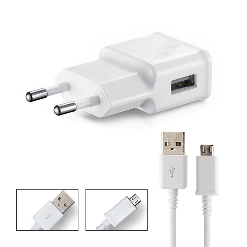 2 In 1 Oplader Met Micro Usb 2.0 5V/1.1A Kabel Compatibel Met Android Samsung Galaxy S7 S6 s5 J5 J7 Mobiele Smartphone Tablet