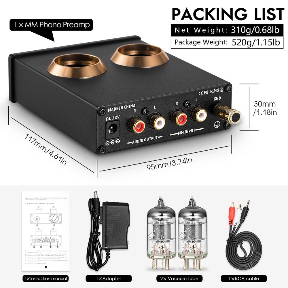 Douk Audio T3 PRO Mini MM RIAA tubo tocadiscos preamplificador estéreo nivel de línea Amp