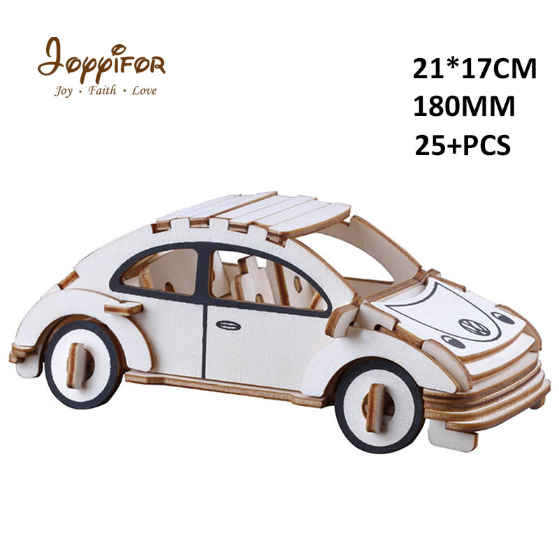 3D personality Wooden three-dimensiona Sports car, racing carDIY simulation model children's educational toys