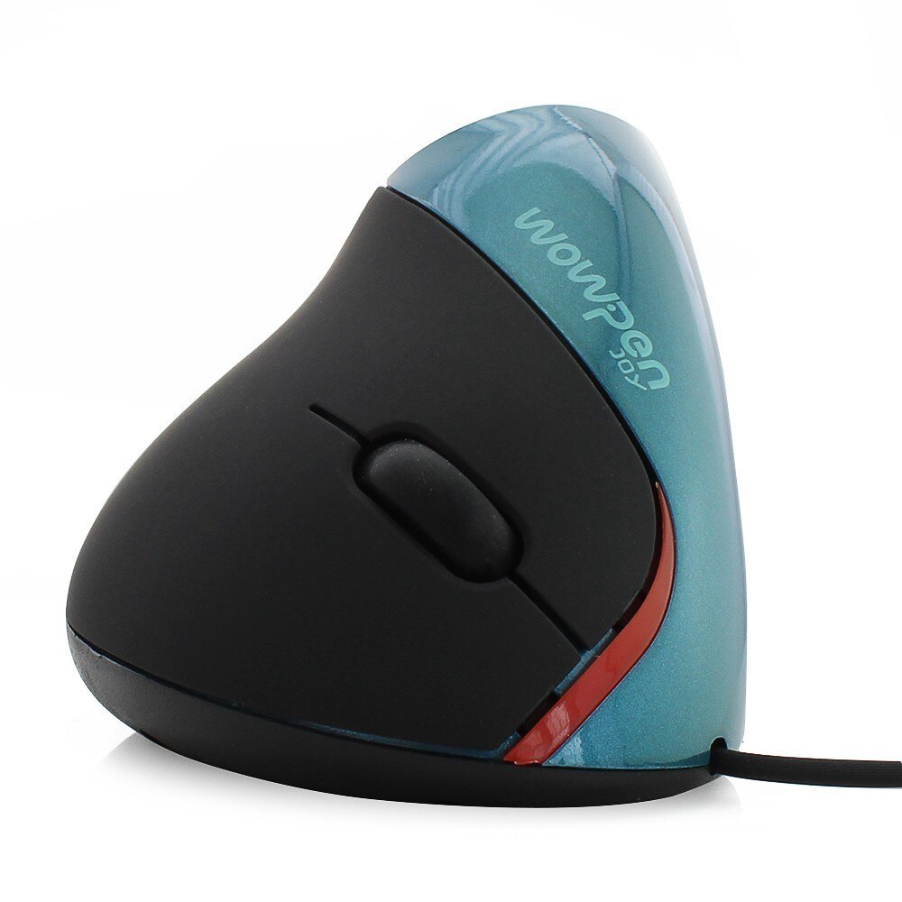 Vertical Office Mouse USB Wired Optical Mouse Ergonomic Computer Gaming Mause With 5 Button 1600 DPI Upright Mice For PC Laptop: Blue Mouse