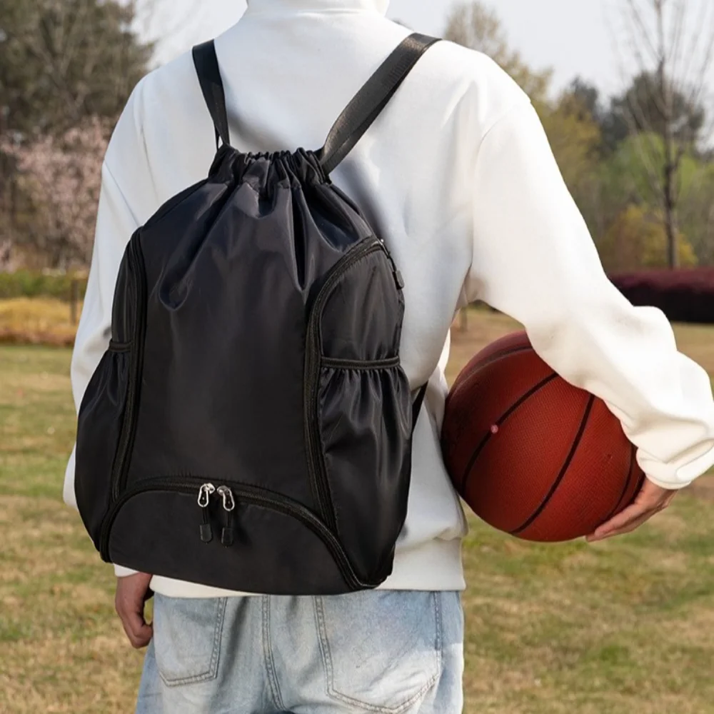 Large Capacity Sports Backpack Basketball & Swimming Bag with Drawstring Pockets, Multi-Functional Gym Bag for Training Travel