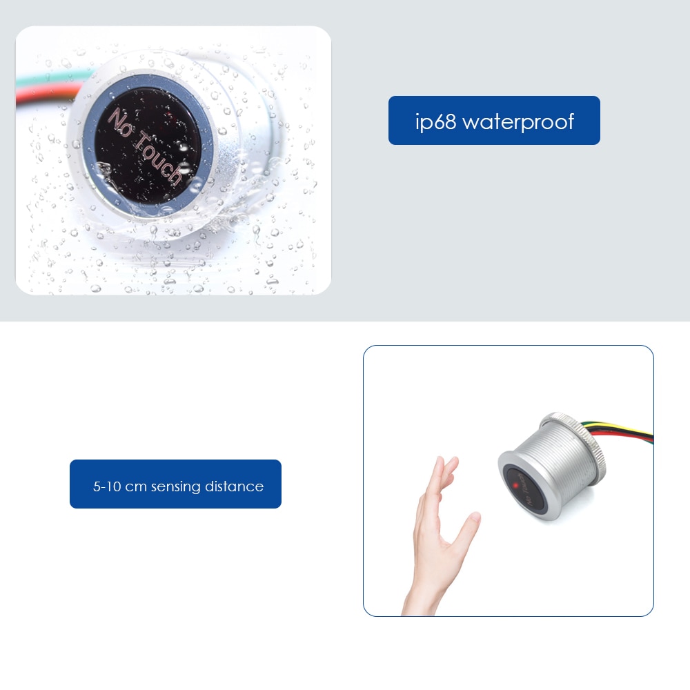 no pulsante di Uscita di Tocco in Acciaio Inox 304 IP68 Impermeabile no tocco Sensore A Infrarossi Pulsante di Uscita Interruttore per sistema di Controllo Accessi