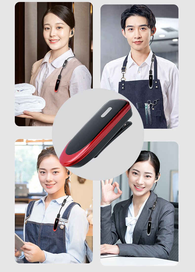 Walkie Talkie Lavalier Mini radio Wireless per ristorante parrucchiere salone di bellezza Hotel piccolo gancio per l&#39;orecchio citofono