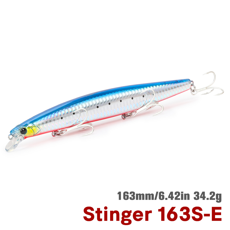 TSURINOYA STINGER 163S Inshore Fishing Sinking Minnow Lure 163mm 34.2g Ocean Beach Fishing Hard Bait For Seabass Flounder Picua: PURPLE