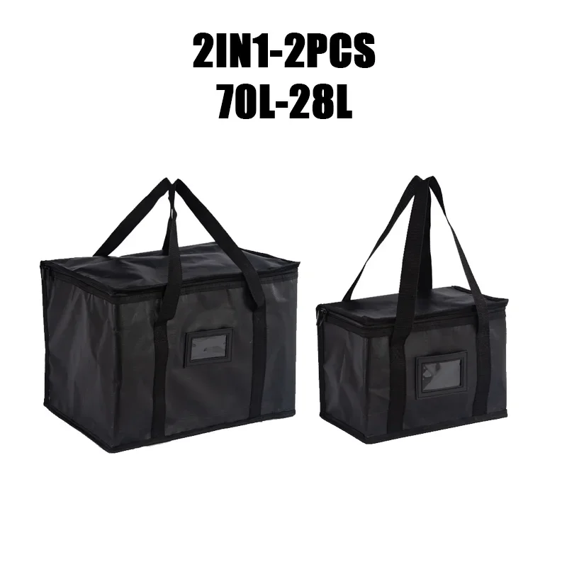 70L Extra Large Travel Lunch Bag Camping Cooler Box Picnic Bag Drink Ice Insulated Cooler Cool Bag Food Drink Storage: Dark Grey