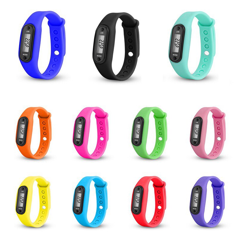 Podómetros de banda de silicona LCD Digital para muñeca, para correr, pisar, para adulto, deporte, Fitness, multifuncional, para caminar, contador de distancia