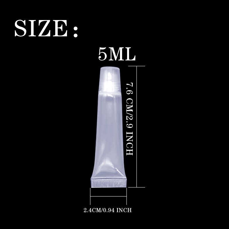 300 stuks 5 ml lege lipgloss tubes lippenstift tube lippenbalsem zachte tube make-up knijp doorzichtige lipgloss tube container