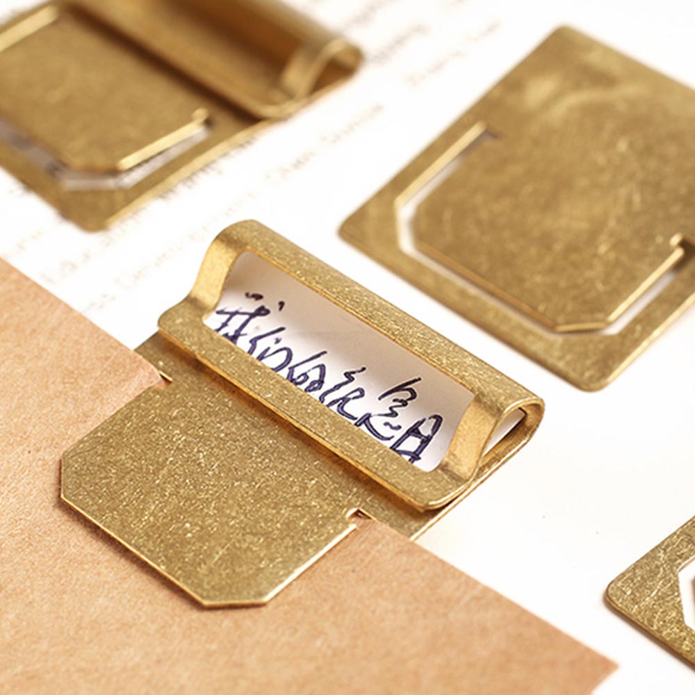 6 Pcs Brass Vintage Stationery Bookmark Index Clip Label Folder Handbook Book Metal Bookmark Holder Office School Students