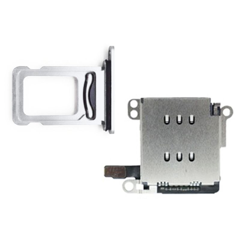 1Set Dual Sim Kaartlezer Connector Flex Kabel Met Kaart Lade Slot Houder Open Ejector Pin Voor Iphone Xr