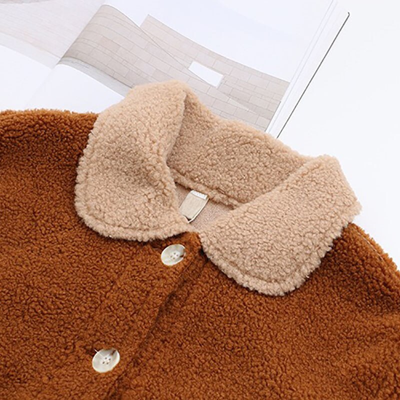 Femmes hiver polaire veste col claudine bouton vers le bas manteau Sport décontracté Preppy automne veste Beige café mignon manteaux