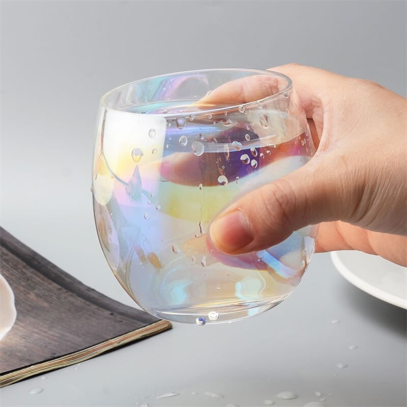 300ml kleurrijke transparante glazen eierdopjes, koffiemelk, theemok, bier, water, drinkbeker, baraccessoires, drinkgerei