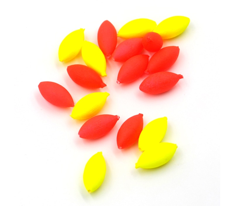 MNFT 100Pcs Plastic Oval Vlotter Vliegvissen Staking Indicator Mini Opvallende Drijvende Bonen Vissen Accessoires Geen Stopper