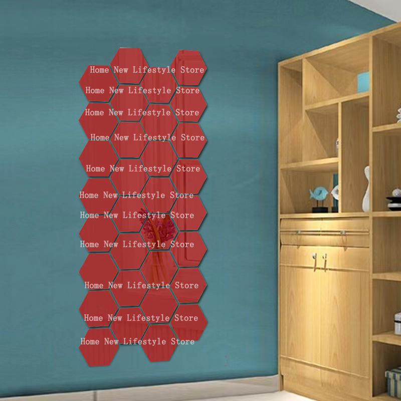 12 sztuk 3D naklejki ścienne z efektem lustra sześciokątne akrylowe samoprzylepne płytki mozaikowe naklejki usuwalna naklejka ścienna dekoracje dla domu DIY Sztuka lustro: XS / Złota