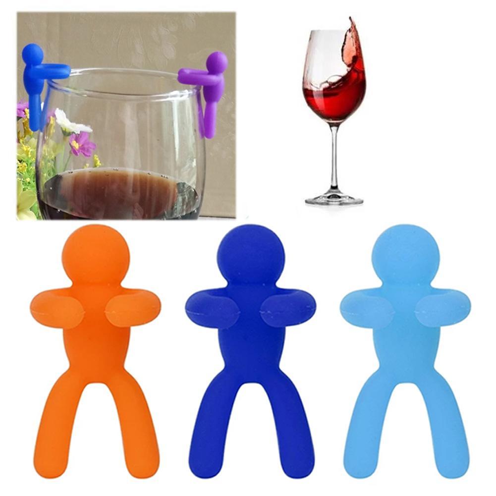 Lot de 6 étiquettes de reconnaissance de verres à vin en Silicone, étiquettes d&#39;identification de verres à boire, signes d&#39;étiquette pour accessoires de bar de fête