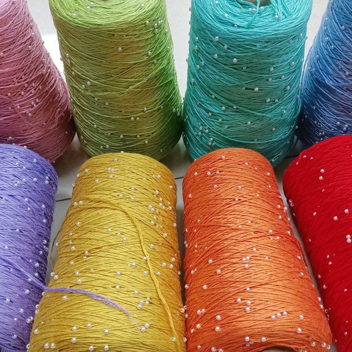 350g 70% CottonSoft Crochet Hand Pearl Beaded Yarn Lace 6# Hand-Knitted Thread For Summer Knitting Sweaters Hats Scarves Luxury