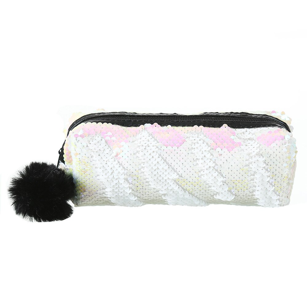 Estuche de lápices de lentejuelas, material Escolar, Estuche Escolar, Estuche Stylo para escuela, Estuche de lápices EVA Piornik, Lapicero de papelería: White