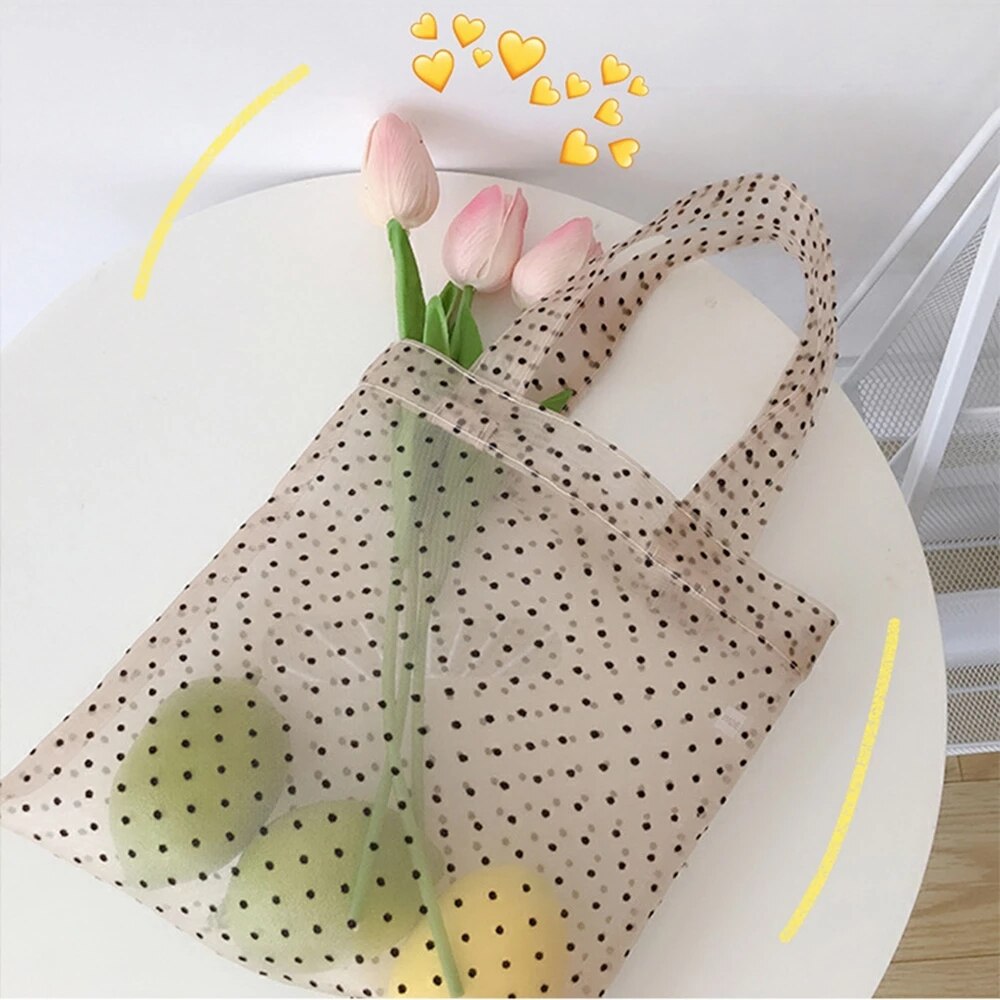 Vrouwen Reizen Wassen Mesh Handtas Zomer Toilettas Boodschappentas Tote Bag Organizer Pouch Make-Up Transparante Zak: 5