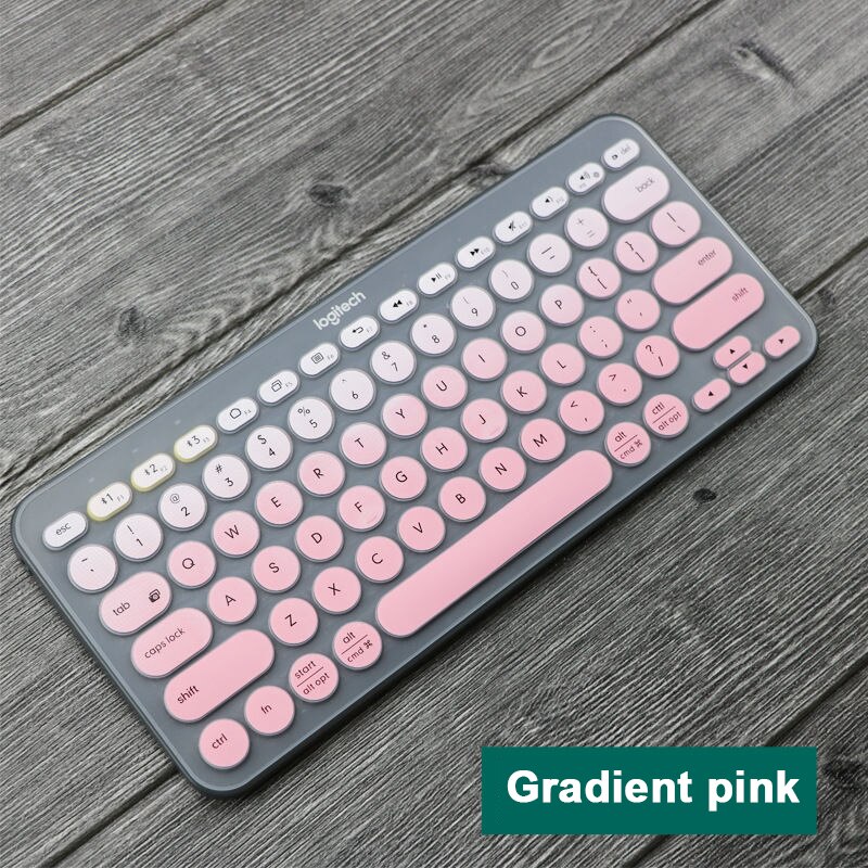 Besegad Kleurrijke Laptop Siliconen Toetsenbord Cover Skin Sticker Protector Beschermhoes Voor Logitech K380 Bluetooth Toetsenbord