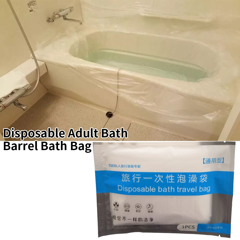 Clear Bathroom Accessories Hotel Salon Health Care Plastic Thickened Travel Adults Lining Portable Disposable Bathtub Cover Bag