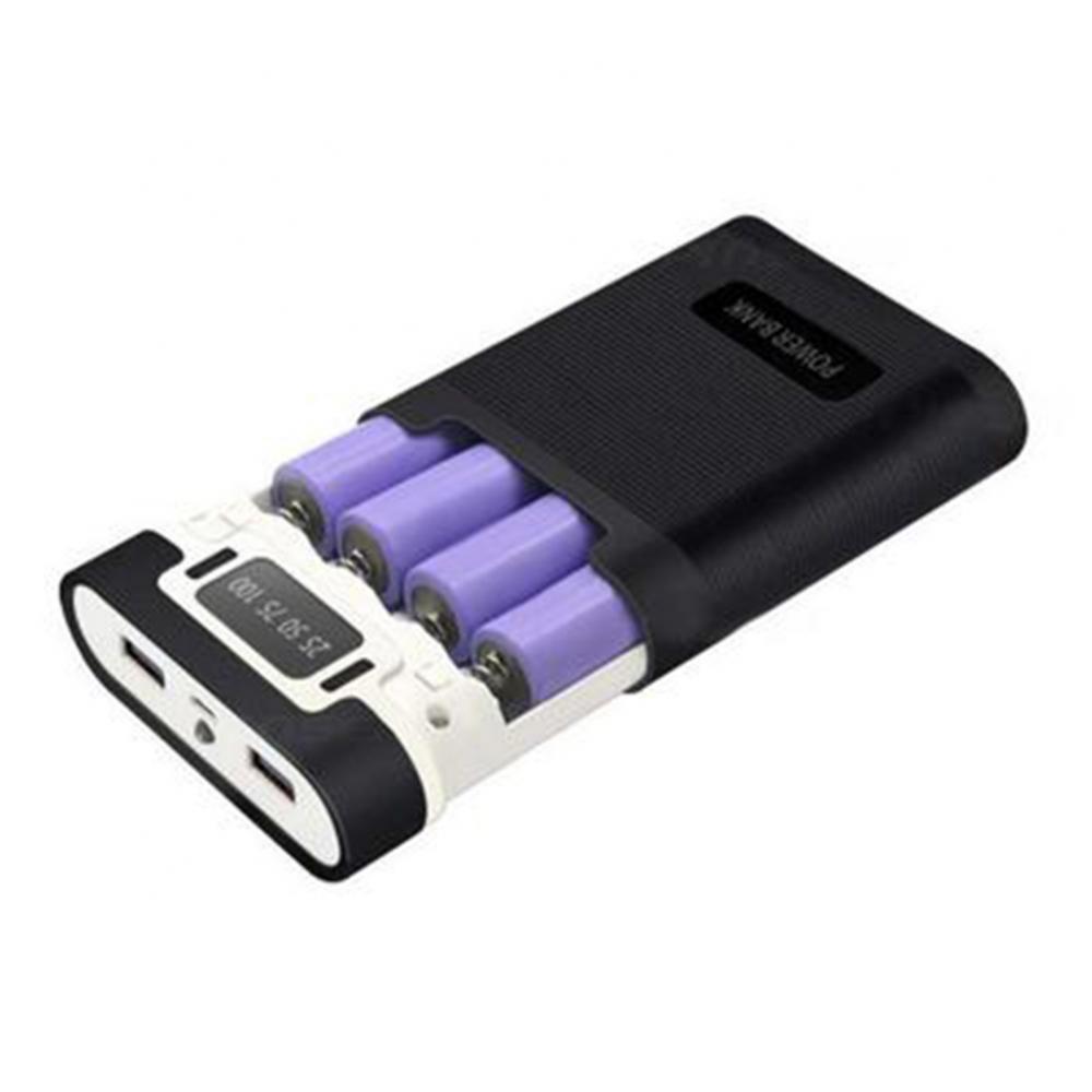 Battery Charger Portable 4 Slot 18650 LCD Display DIY Power Bank Case Enclosure