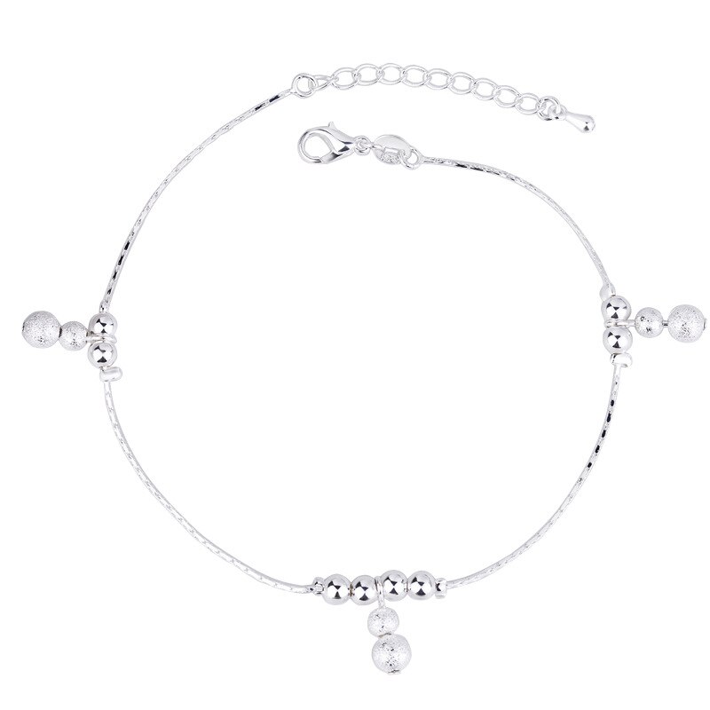 Woman Girl Party Birthday Wedding Simple Slim Blank Silver Chain Anklet Anklet Damski Anklet: 7