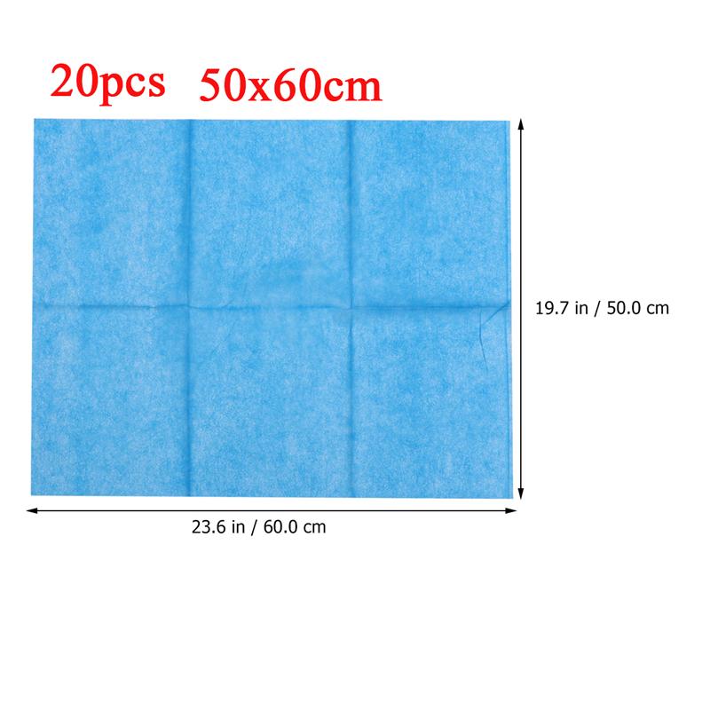 Lençol descartável para cama de 175x75cm, lençol massageador para salão de beleza, cobertura para cama e salão de beleza com 10 peças folha de tampa da tabela: 20pcs Blue 50x60cm