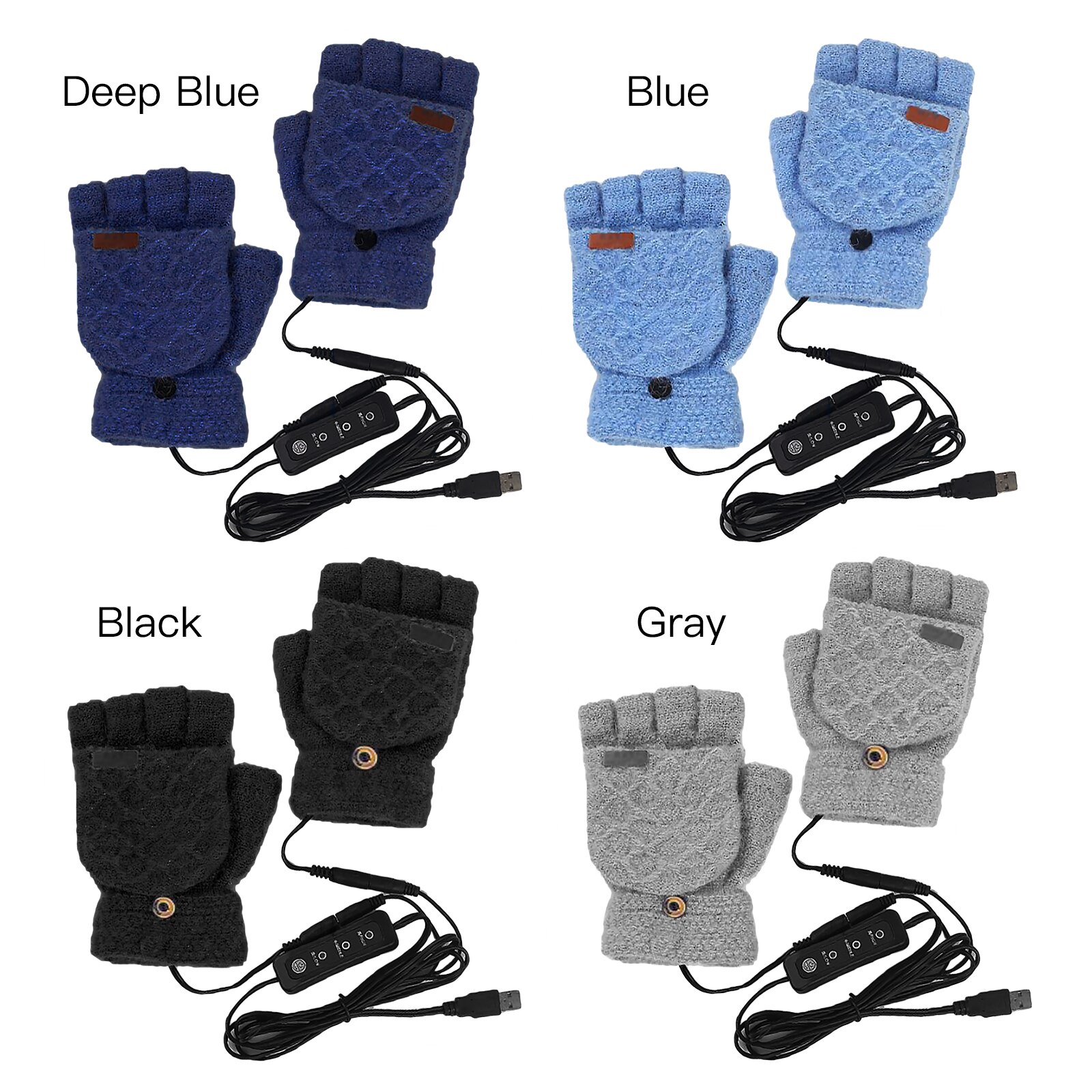 Breathable USB Heated Gloves Winter Heated Gloves Men and Women Warm Knitting Gloves For Home Office Use