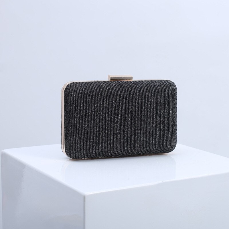 Folded Clutch Bag - Women's Evening Party Bag - PU Leather - Zipper Closure - Soft Tote: Black