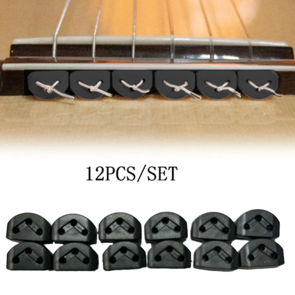 12 stuks composiet snaarhouders voor klassieke gitaar en ukelele, ontworpen om snaarstabiliteit te behouden en het geluid te verbeteren