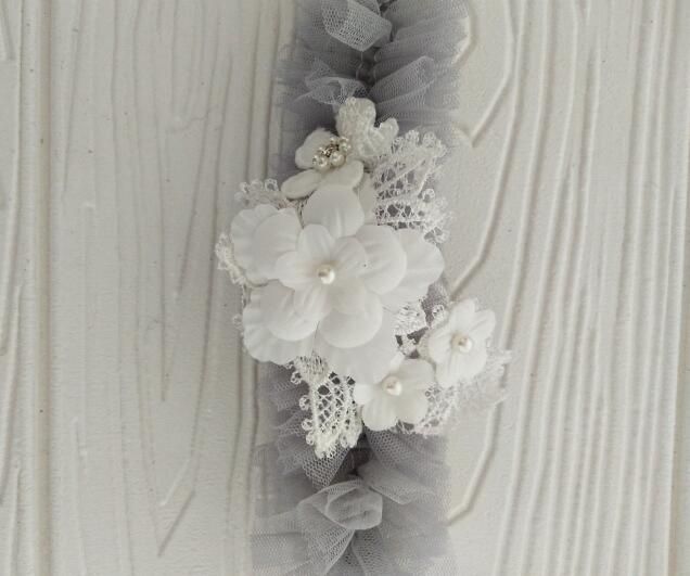 wedding garter Flower Pearl Garter Handmade Bowknot garter gatsby style plus size Elasticity garter