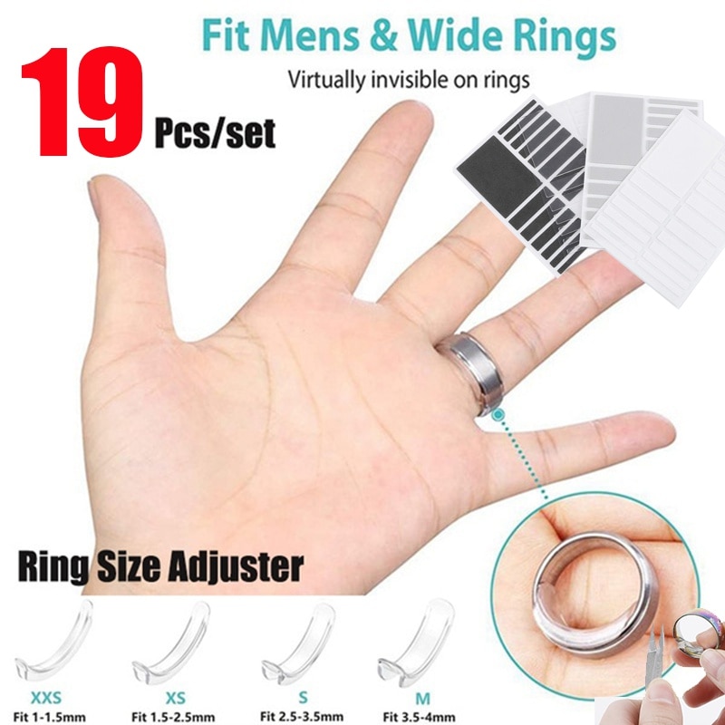 19Pcs Siliconen Onzichtbare Ring Grootte Regulator Ring Maat Aanpassen Pad Lente Kleine Artefact Reducer Ring Sizer Fit Elke Ringen